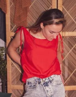 Carlotta Top Coton Upcyclé - Chamade -Thinking Mu Soldes 1675542805124