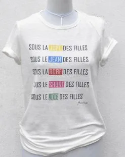 Aatise T-shirt "Sous La Jupe Des Filles" Lin - Zumoi