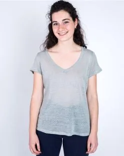 Aatise T-shirt Gris En Lin - Zazie -Thinking Mu Soldes 5450