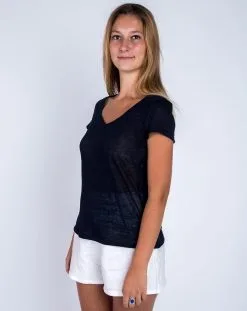 Aatise T-shirt Bleu Marine En Lin - Zazie