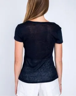 Aatise T-shirt Bleu Marine En Lin - Zazie -Thinking Mu Soldes 5460