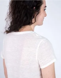 Aatise T-shirt Blanc En Lin - Zazie