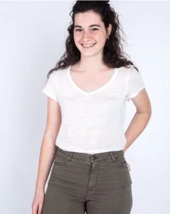 Aatise T-shirt Blanc En Lin - Zazie -Thinking Mu Soldes 5524