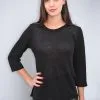 Aatise Top Noir En Lin - Zaza -Thinking Mu Soldes 6005