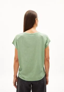 Armedangels T-shirt Coton Biologique - Oneliaa -Thinking Mu Soldes ARMEDANGELS Tshirt ONELIAA vert 2