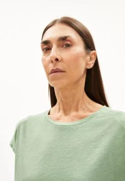 Armedangels T-shirt Coton Biologique - Oneliaa -Thinking Mu Soldes ARMEDANGELS Tshirt ONELIAA vert 3