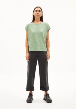 Armedangels T-shirt Coton Biologique - Oneliaa -Thinking Mu Soldes ARMEDANGELS Tshirt ONELIAA vert 5