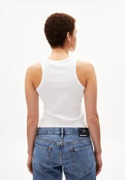 Armedangels Débardeur Coton Biologique - Kanitaa -Thinking Mu Soldes ARMEDANGELS top KANITAA blanc2