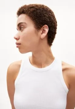 Armedangels Débardeur Coton Biologique - Kanitaa -Thinking Mu Soldes ARMEDANGELS top KANITAA blanc 3