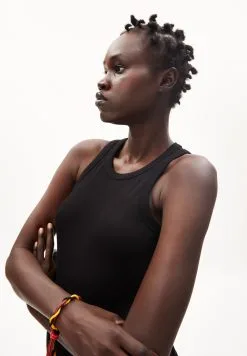 Armedangels Débardeur Coton Biologique - Kanitaa -Thinking Mu Soldes ARMEDANGELS top KANITAA noir 3