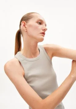 Armedangels Débardeur Coton Biologique - Kanitaa -Thinking Mu Soldes ARMEDANGELS top KANITAA sable 3