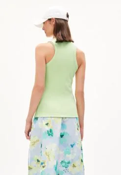 Armedangels Débardeur Coton Biologique - Kanitaa -Thinking Mu Soldes ARMEDANGELS top KANITAA vert citron 2