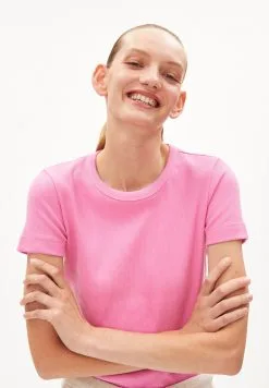 Armedangels T-shirt Coton Biologique - Kardaa -Thinking Mu Soldes ARMEDANGELS top KARDAA rose 3