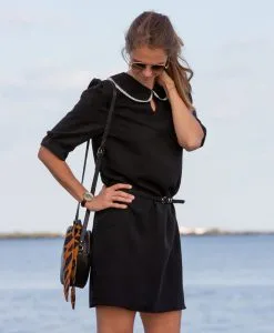 April & C Robe Courte Tencel® - Justine -Thinking Mu Soldes April et C. robe col Claudine dentelle 100 Tencel made in France