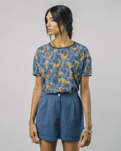 Brava Fabrics T-shirt Ecovero - Leo -Thinking Mu Soldes BRAVA T shirt bleu leo 09ccc950 910a 4174 916a 925b156a6a3c