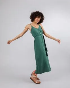 Brava Fabrics Robe Coton Biologique - Bubble Strap -Thinking Mu Soldes BRAVA FABRICS Robe BUBBLE STRAP vert bouteille 2