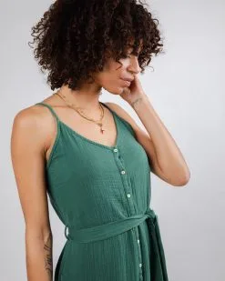 Brava Fabrics Robe Coton Biologique - Bubble Strap -Thinking Mu Soldes BRAVA FABRICS Robe BUBBLE STRAP vert bouteille 3