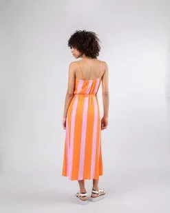 Brava Fabrics Robe Lenzing® Ecovero® - Color Block -Thinking Mu Soldes BRAVA FABRICS Robe COLOR BLOCK orange 4