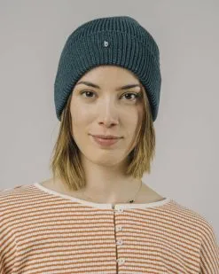 Brava Fabrics Bonnet En Laine Mérinos Certifiée -Thinking Mu Soldes BRAVA FABRICS bonnet WATERFRONT bleu