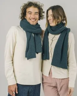 Brava Fabrics Echarpe En Laine Mérinos Certifiée -Thinking Mu Soldes BRAVA FABRICS echarpe WATERFRONT bleu 3