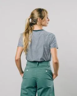 Brava Fabrics T-shirt Coton Biologique - Fugu -Thinking Mu Soldes BRAVA FABRICS tshirt FUGU raye bleu 4