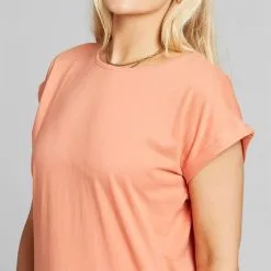 DEDICATED T-shirt Coton Biologique - Visby -Thinking Mu Soldes DEDICATED T shirt Visby corail 5