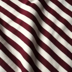 DEDICATED T-shirt Coton Biologique Rayé -Thinking Mu Soldes DEDICATED T shirt raye bordeaux blanc 3