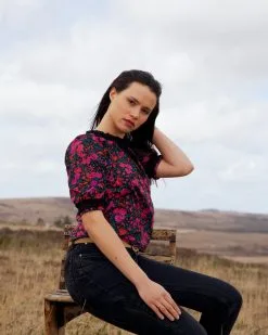 Carlotta Top Coton Upcyclé - Rosa -Thinking Mu Soldes DSC04840 1