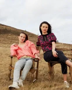 Carlotta Top Coton Upcyclé - Rosa -Thinking Mu Soldes DSC04864