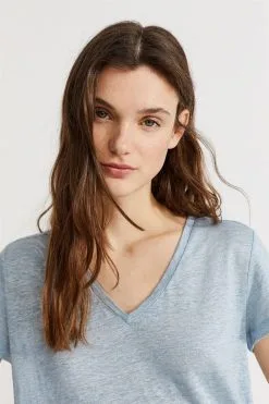 Ecoalf T-shirt 100% Lin -Thinking Mu Soldes ECOALF T shirt en lin bleu 4 f25d415f 891d 452f a3d8 c1669b128847