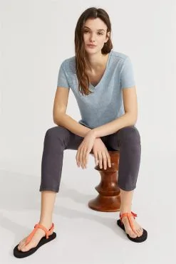 Ecoalf T-shirt 100% Lin -Thinking Mu Soldes ECOALF T shirt en lin bleu 92919edd 5889 4b6b 819c 8689a4ed0018