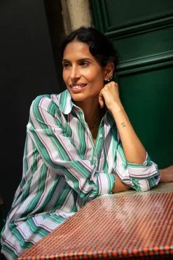 BAGARREUSE Robe Matière Upcyclée - Amel À Rayure