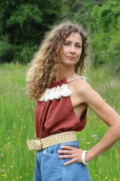 Carlotta Top Lin - Rosa 21 Carlotta Top Lin - Rosa -Thinking Mu Soldes IMG 4817