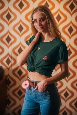 JOHNNY ROMANCE T-shirt Coton Biologique - Rose 9 JOHNNY ROMANCE T-shirt Coton Biologique - Rose -Thinking Mu Soldes JOHNNY ROMANCE t shirt rose vert 2