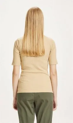 Knowledge Cotton Apparel Top Coton Biologique - Canna -Thinking Mu Soldes KCA T shirt Canna Beige 2 87c84565 edbf 4ea7 9d65 e95bfd1f3172