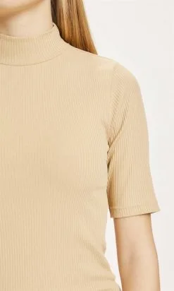 Knowledge Cotton Apparel Top Coton Biologique - Canna -Thinking Mu Soldes KCA T shirt Canna Beige 3 5595175a 7912 4597 8803 8aa98451d8bb