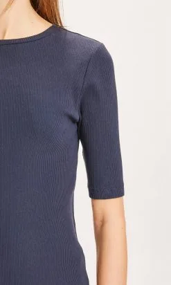 Knowledge Cotton Apparel Top Coton Biologique - Canna -Thinking Mu Soldes KCA T shirt Canna Bleu marine 4 16b3118a abff 40ee bbb7 afe5abf64df0