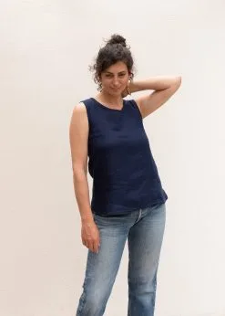 KIPLUZET Débardeur Lin - Calipso -Thinking Mu Soldes Kipluzet DEBARDEUR Lin CalypsotwillbleuAS1 5c372409 d8a2 4d2b 9240 4025b183ca0b