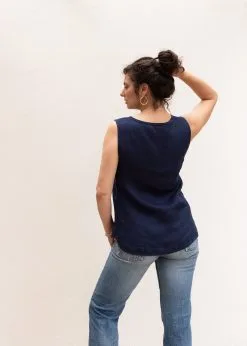 KIPLUZET Débardeur Lin - Calipso -Thinking Mu Soldes Kipluzet DEBARDEUR Lin CalypsotwillbleuAS2 682d9c49 3e24 42e6 b498 24814bc0ef6d