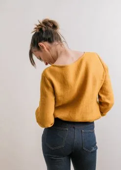 KIPLUZET Blouse Lin - Lengva -Thinking Mu Soldes Kipluzet JLC Blouse Safran Web 4441