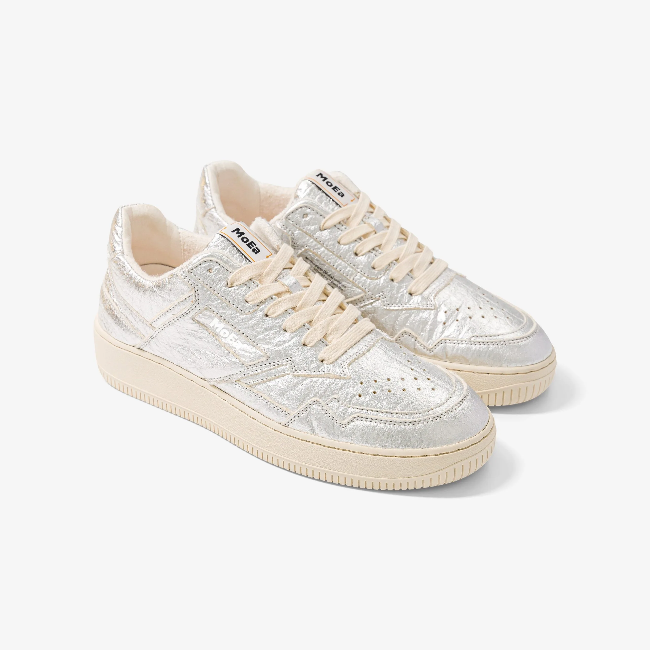 MoEa Baskets Argent Cuir D'ananas - Gen1 6 MoEa Baskets Argent Cuir D'ananas - Gen1 – Image 4