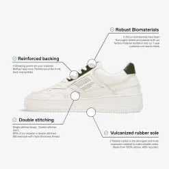 MoEa Baskets Blanches Cuir De Cactus - Gen1 -Thinking Mu Soldes MoEa cactus white quality packshot