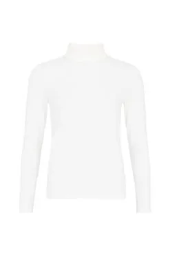 People Tree Col Roulé Coton Biologique - Laila -Thinking Mu Soldes PEOPLE TREE Col roule LAILA blanc 3