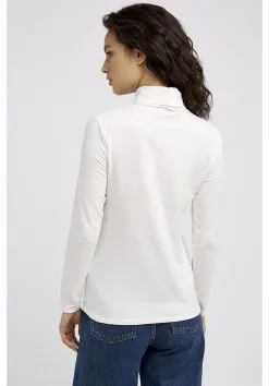 People Tree Col Roulé Coton Biologique - Laila -Thinking Mu Soldes PEOPLE TREE Col roule LAILA blanc 5