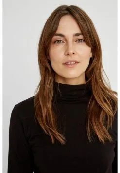 People Tree Col Roulé Coton Biologique - Laila -Thinking Mu Soldes PEOPLE TREE Col roule LAILA noir 2