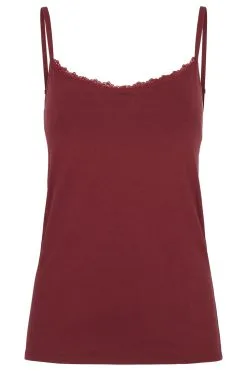 People Tree Débardeur Coton Biologique - Camisole -Thinking Mu Soldes PEOPLE TREE Debardeur dentelle bordeaux 2