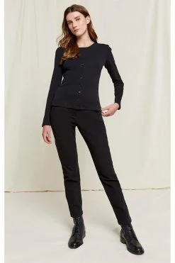 People Tree Gilet Coton Biologique - Edie -Thinking Mu Soldes PEOPLE TREE Gilet EDIE noir 3