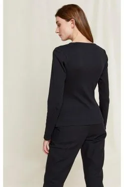 People Tree Gilet Coton Biologique - Edie -Thinking Mu Soldes PEOPLE TREE Gilet EDIE noir 5