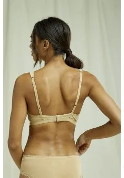 People Tree Soutien-gorge Coton Biologique - Triangle -Thinking Mu Soldes PEOPLE TREE Lace soutien gorge beige 3