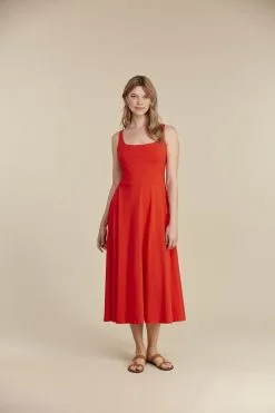 People Tree Robe Coton Biologique - Tyra 24 People Tree Robe Coton Biologique - Tyra -Thinking Mu Soldes PEOPLE TREE Robe TYRA rouge 2